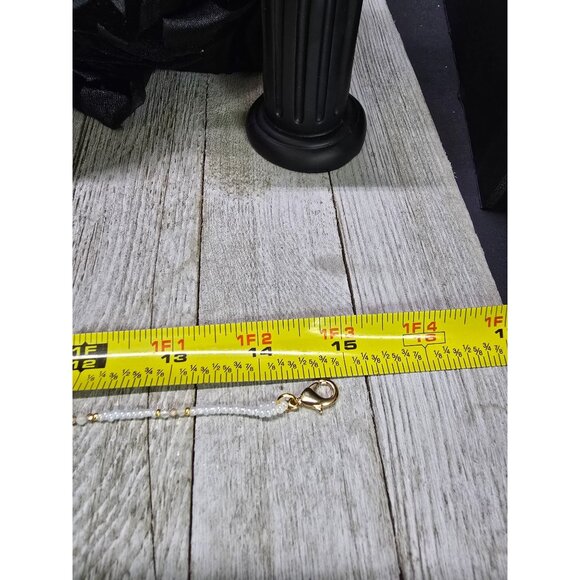 18k Gold Plated Moonstone Peach Champagne Zircon Beaded Necklace Turtle Pendant - Picture 8 of 9